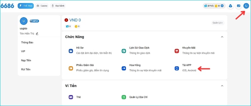 tải app 6686 Thành viên đi đến trang tải app trên trang chủ
